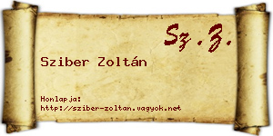 Sziber Zoltán névjegykártya