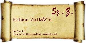 Sziber Zoltán névjegykártya